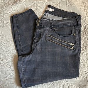 Fab$5 Sale Well Loved Blue Plaid Torrid Skinny Jeans 24R